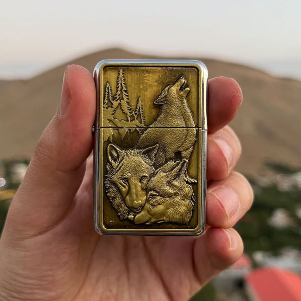 فندک زیپو طرح گرگ Zippo wolf